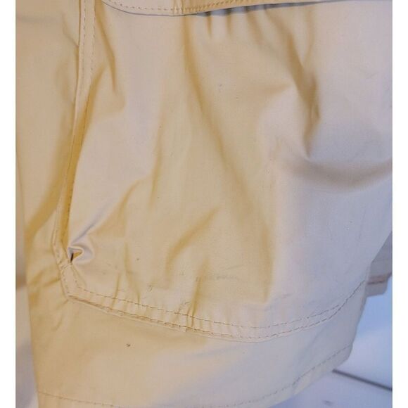 Totes Flannel Lined Rain Jacket Size L Tan Light Brown With Brown Plaid Lining - Picture 4 of 9